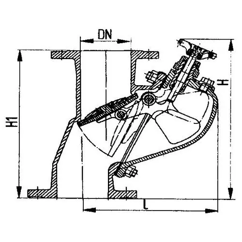 Вертикальная путевая захлопка 100 Ру 6.3 Ду